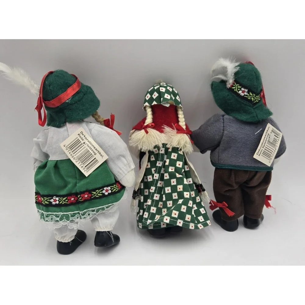 Hand Painted German Bavarian Porcelain Doll‎ Girl Boy Grandma Vtg Folk Figures